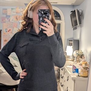 British Khaki Charcoal Textured Sweater